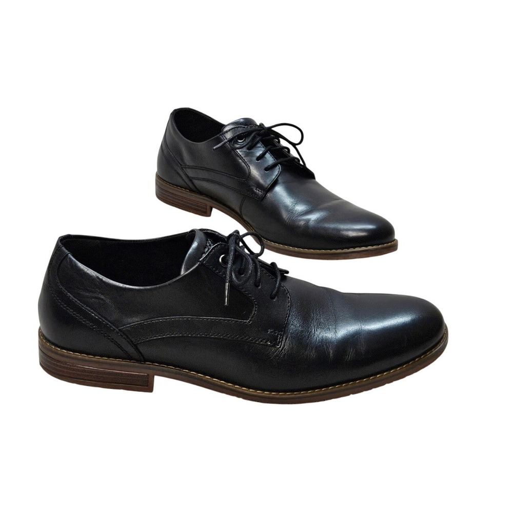 Rockport Essential Details II Black Leather Plain Toe Oxford Mens 10‎ CH4208